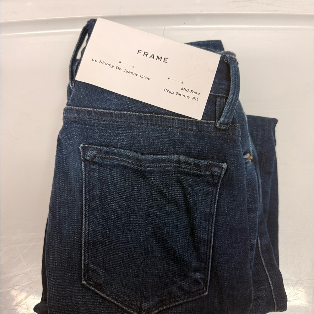 Frame Denim Dark Blue Cropped Skinny Jeans